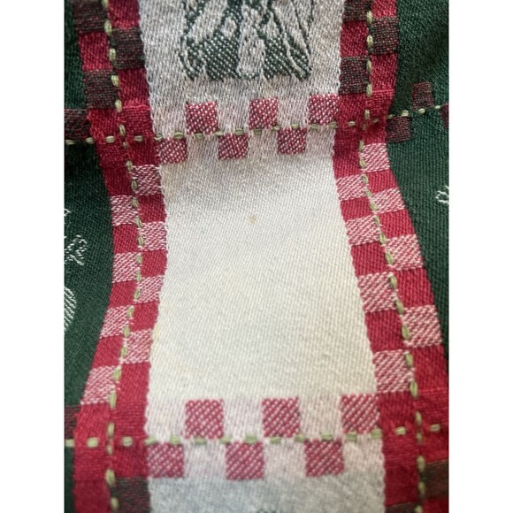 Christmas  Red Green TableCloth Christmas Santa Country Farmhouse Cotton Holiday - Picture 7 of 8